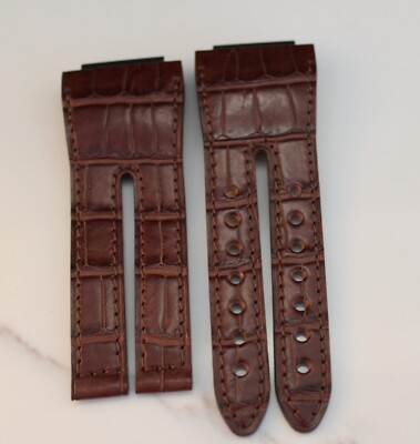 Original New Jorg Hysek Anegada  35mm brown crocodile strap leather band