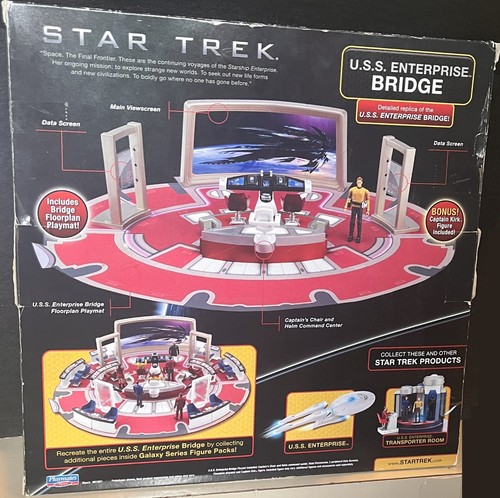 Playmates 2009 STAR TREK USS ENTERPRISE BRIDGE PLAY SET Box w/ Kirk Figure New! - Picture 3 of 4