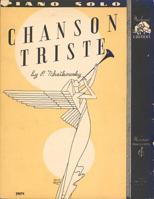 Sheet Music Piano Solo CHANSON TRISTE by P. TCHAIKOWSKY  1936