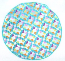 Lord R Colton Masterworks Pocket Round Taormina Aqua Geo Silk - 75 Retail New