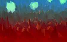 Landscape mountains clouds abstract art low Custom Gaming Mat Desk