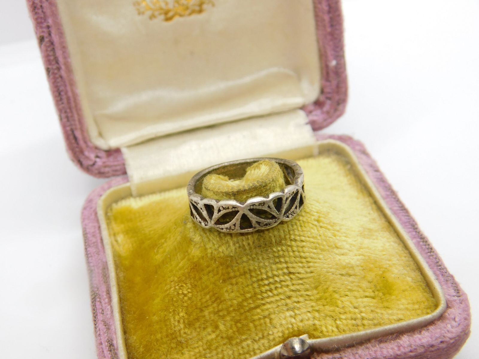 Sterling Silver Cut Out Stacking Ring Vintage c19… - image 2