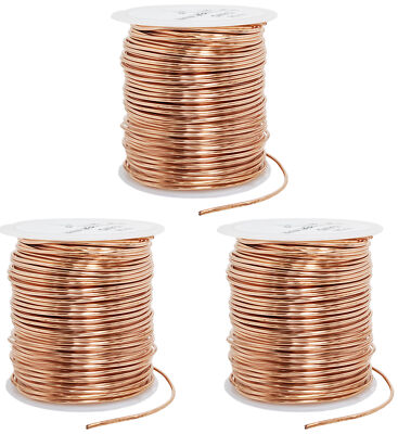 3 Pack 1 £ 16 Gauge Bare Copper Wire, 126'/Spool, Soft, 2.10'' Width 2.22'' Tall