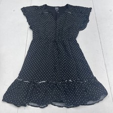 Gap Black Heart Polka Dot Flutter Sleeve Mini Dress Women’s Size Small NWOT