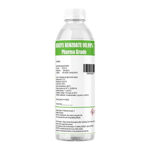 Benzyl Benzoate Bp Pharma Grade 99.99 % 250ml, 500ml, 1 Litre, 2 Litres, 5 Litre - Picture 5 of 8