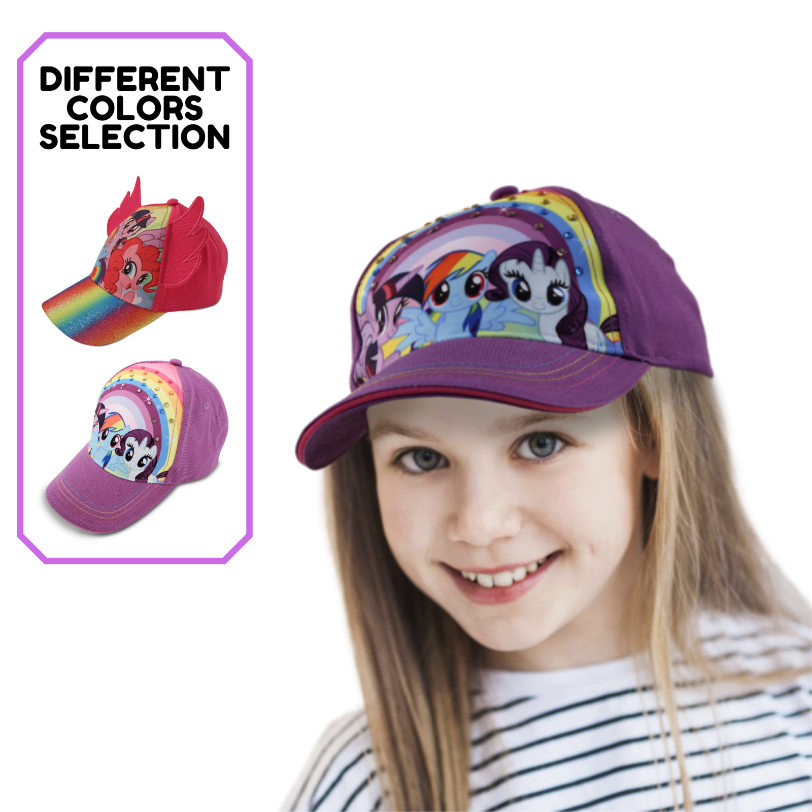 Cappello da baseball per bambini Hasbro per ragazze età 2 7 berretto My Little Pony orecchie design 3D