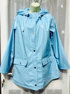 powder blue raincoat
