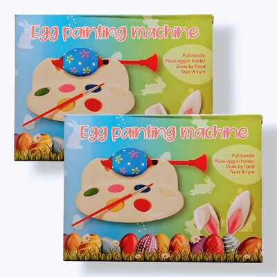 2x Kinder Oster Eier Malmaschine Eierfarbe Ostereiermaulmaschine Farben Pinsel