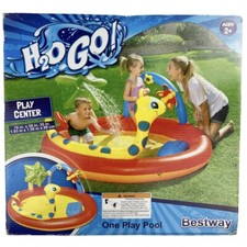 H2O GO Kids Inflatable Play Center Pool Spraying Action 42 Gal. Animals Bestway