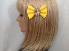 Beauty and the beast belle hair bow clip rockabilly pin up Disney princess 