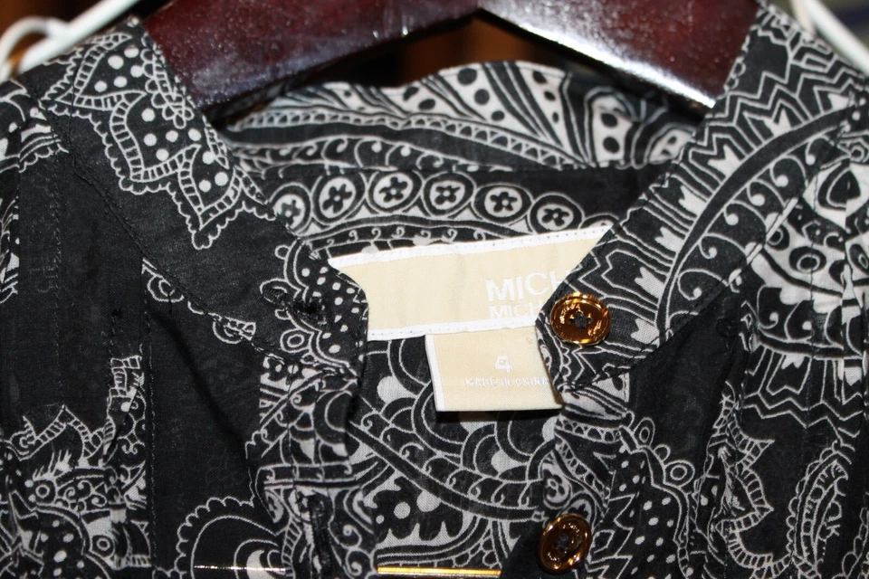 Michael Korn черный белый пейсли без рукавов прикрыть платье полупрозрачный 4 (bin300) - Изображение 2 из 4