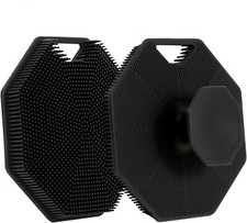 2Pack Silicone Body Scrubber, Body Buffer Exfoliating Brush with Silicone Loofah