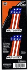 Harley-Davidson #1 Stars and Stripes Decals, 2 Red, White & Blue Decals, 3" x 2"
