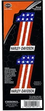 Harley-Davidson #1 Stars and Stripes Decals, 2 Red, White & Blue Decals, 3" x 2"
