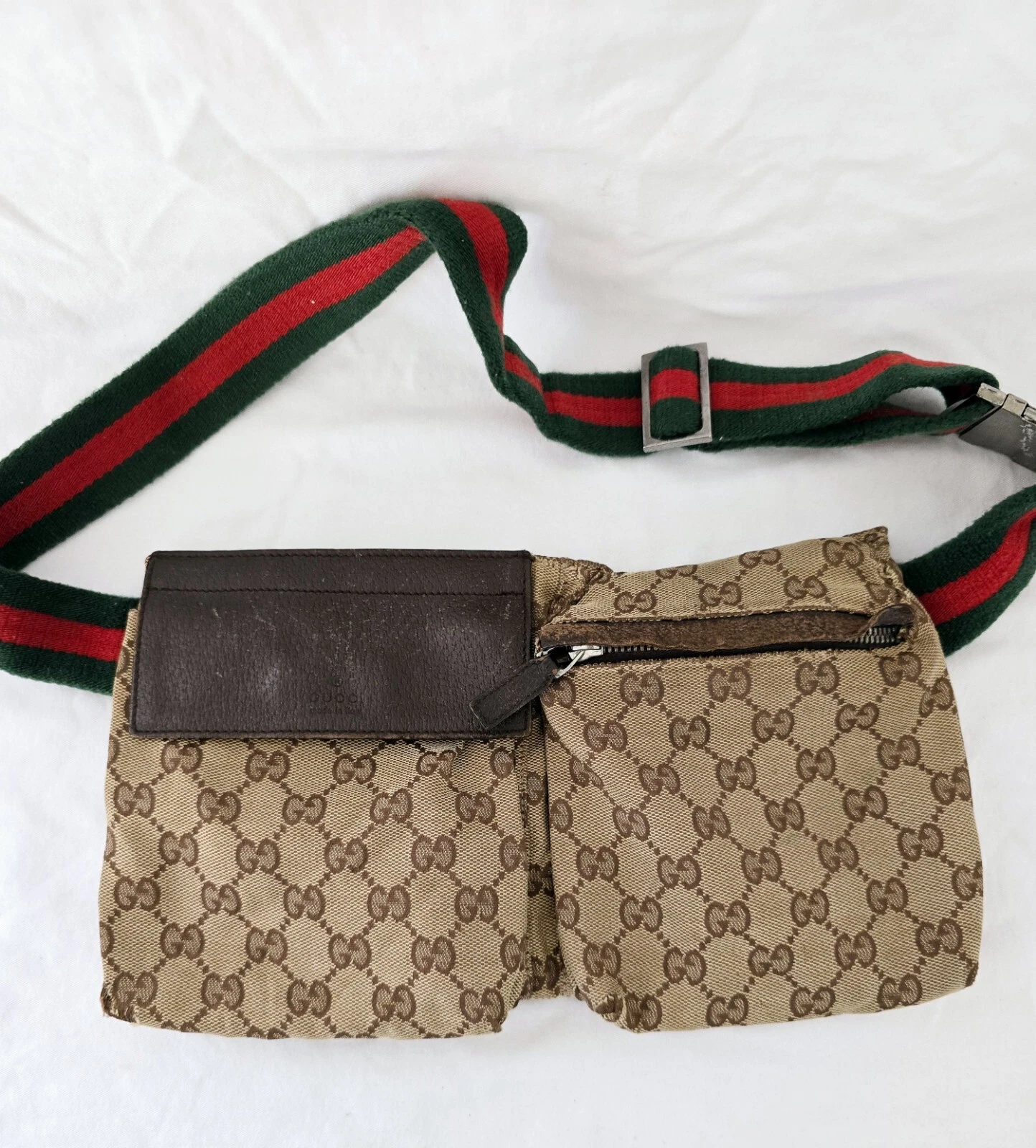 Sac ceinture double poche en toile GucciGG