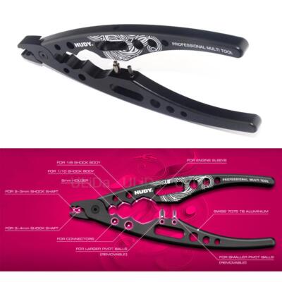 HUDY 183011 - Alu Multi Tool - Shock Shaft Pliers / Ball Joint Tool Clip - BLACK