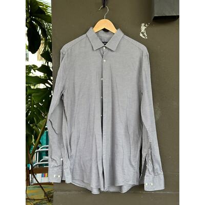 Hugo Boss Men's 17/43 Slim Fit Stretch Gray White Stripe Long