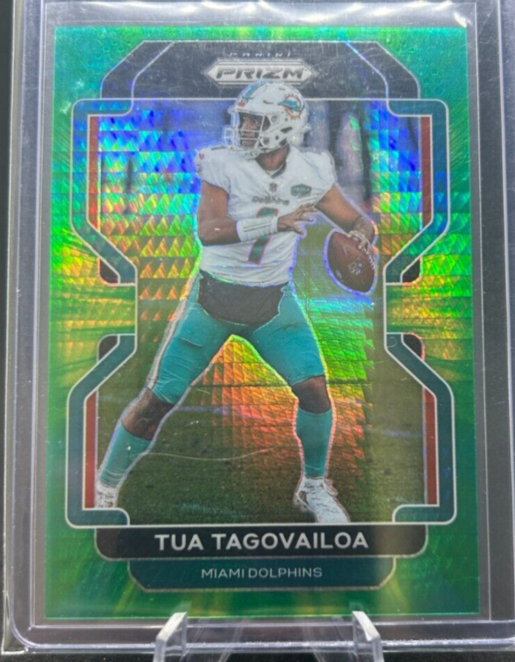 Tua Tagovailoa 2021-22 NFL Panini Prizm 70/175 Green Hyper Prizm #107 Dolphins
