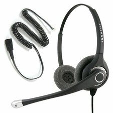 RJ9 Office Headset, Pro Binaural Headset fit to Phones built in RJ9 Headset Jack