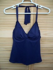 ATHLETA nwt Bra Cup Wrap Tankini Halter Top Size 36B 36C 36 B/C NEW navy blue 