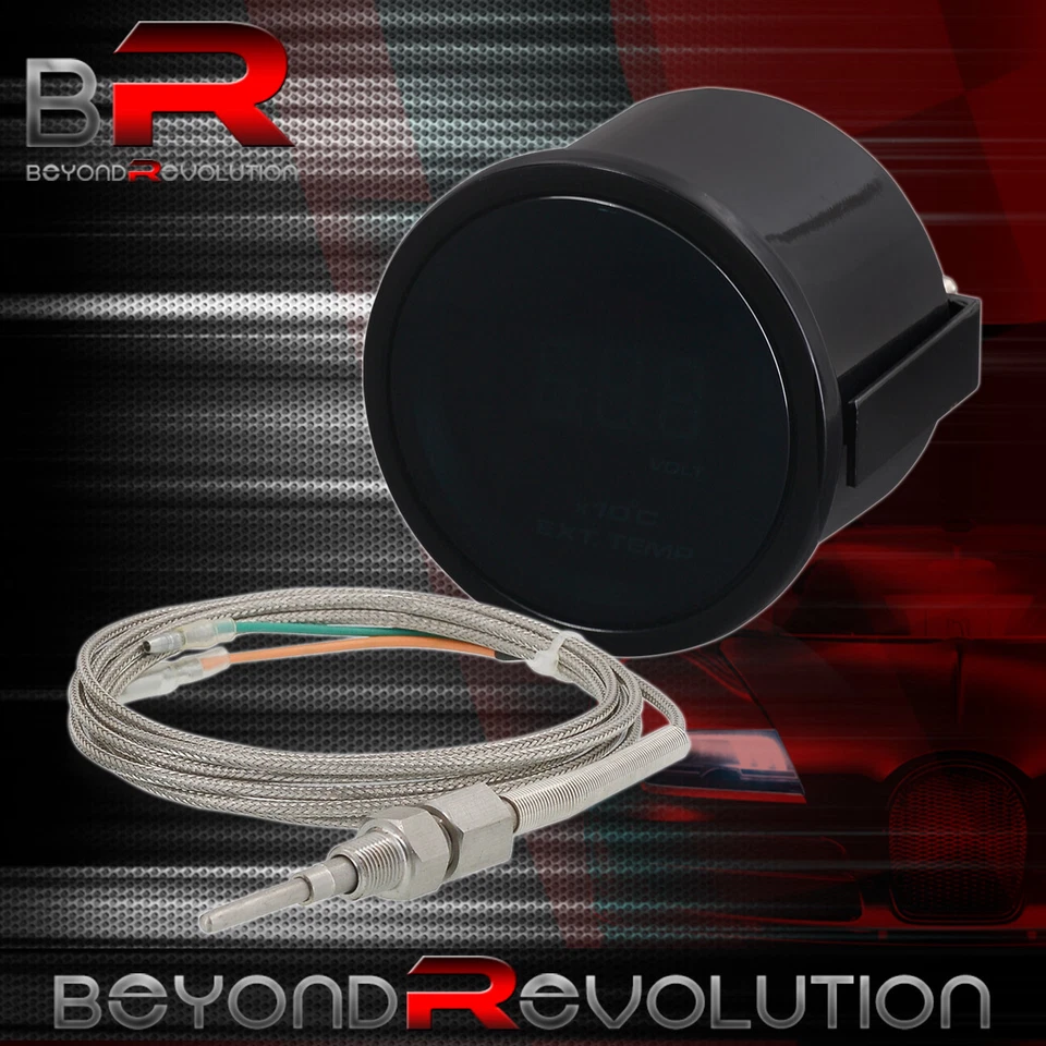 Monitor de temperatura LED azul digital universal EGT 2" 52MM Foto 3 de 4