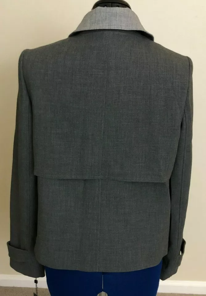 Tommy Hilfiger Womens Open Front Jacket Light & Dark Gray Size 10 NWT $129 - Image 3 of 4