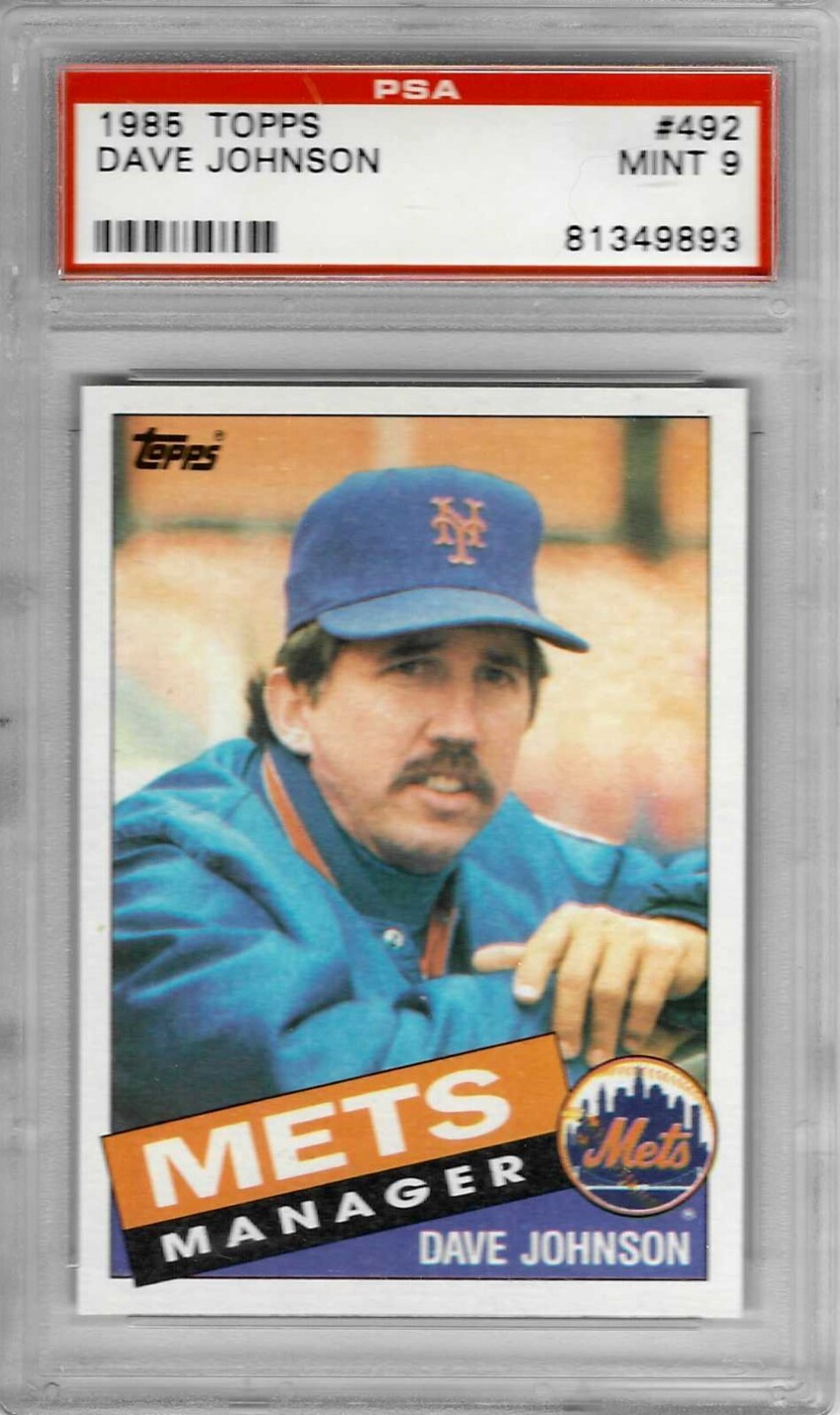 1985 Topps #492 - Dave JOHNSON - PSA 9+++ Mets