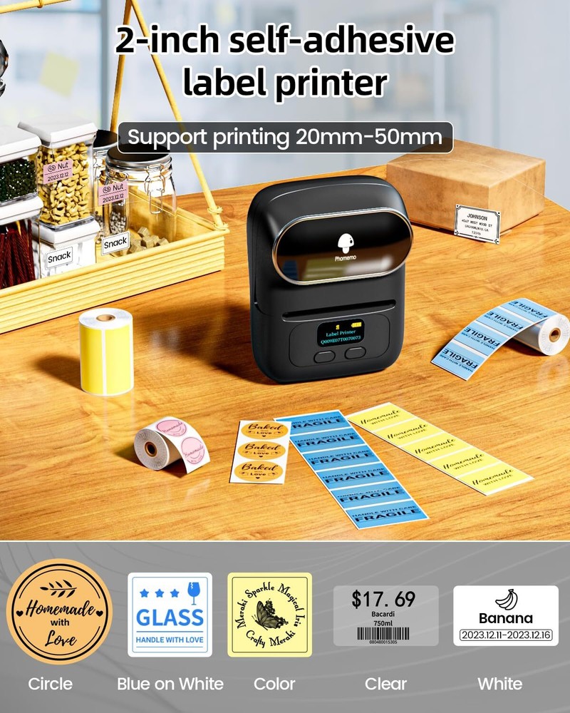 Bluetooth Thermal Label Printer M110 for Business Address Tags