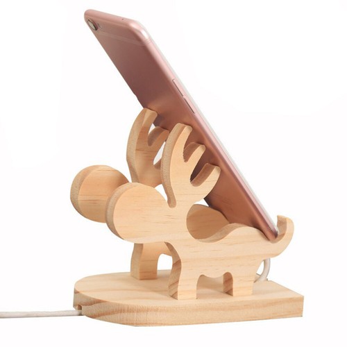 Holzstill -Tablet -Tischhalter für Smartphone -Tablet - Elch - 第 4/12 張圖片