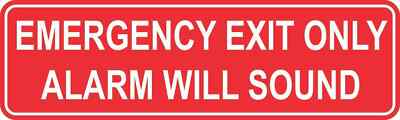 10x3 Emergency Exit Only Alarm Will Sound Magnet Magnetic Business Sign Magnets