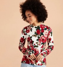 NWT BROOKS BROTHERS Floral-Print Cotton Sweater