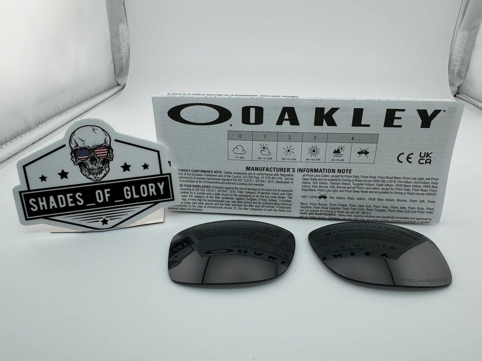 OAKLEY JUPITER SQUARED BLACK IRIDIUM POLARIZED AUTHENTIC REPLACEMENT LENSES 9135