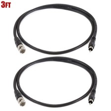 2x 3FT BNC Male to RCA Male RG59U 75ohm Coaxial Audio Video Cable CCTV Camera