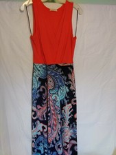 Pre-owned Medium Women’s Coral Paisley Gilli Maxi Dress Summer Boutique Top