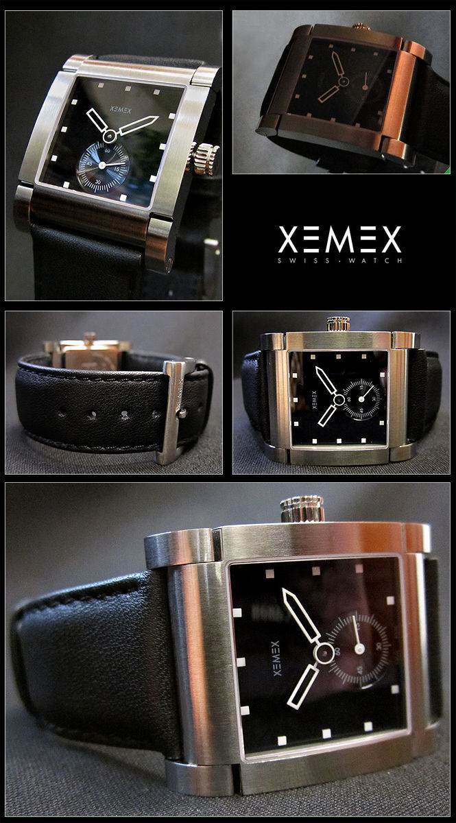 Xemex Avenue Midsize Petite Seconde Watch Sapphire Glass Leather Band Limited NEW