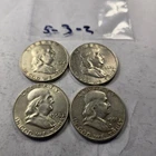 Lot of 4 Ben Franklin Silver Half Dollars LOT 5-3-2