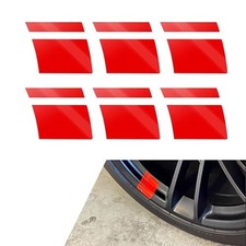 6-Pack Car Wheel Rim Decals, PVC Waterproof Wheel Wheel Rim Stripe 6 PCS Red