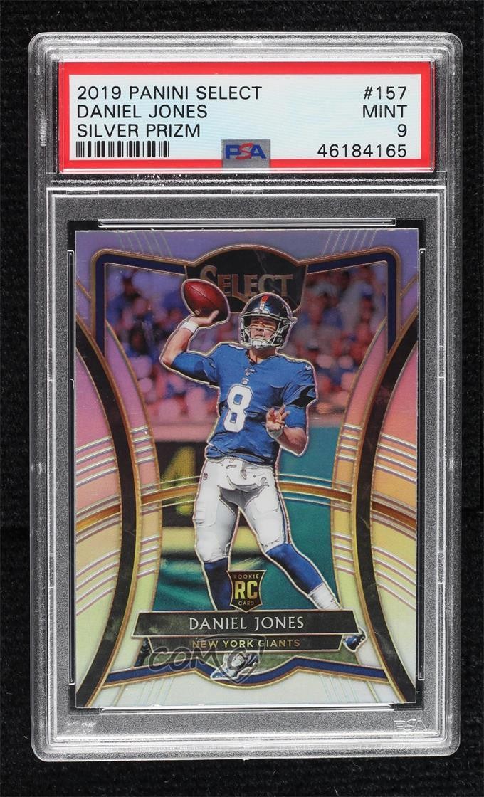 2019 Panini Select Premier Level Silver Prizm Daniel Jones #157 PSA 9 MINT ez6