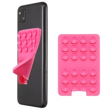 Silicone Suction Phone Case Mount, 3.39"x2.28" Grip Holder, Rose Red