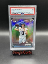 2024 Bo Nix Prizm Deca Rookie Downtown Bound Silver Prizm PSA 7 Denver Broncos