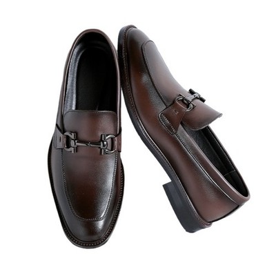 Lightweight Breathable Handmade Loafers Men's Leather Business Dress Flat Shoes