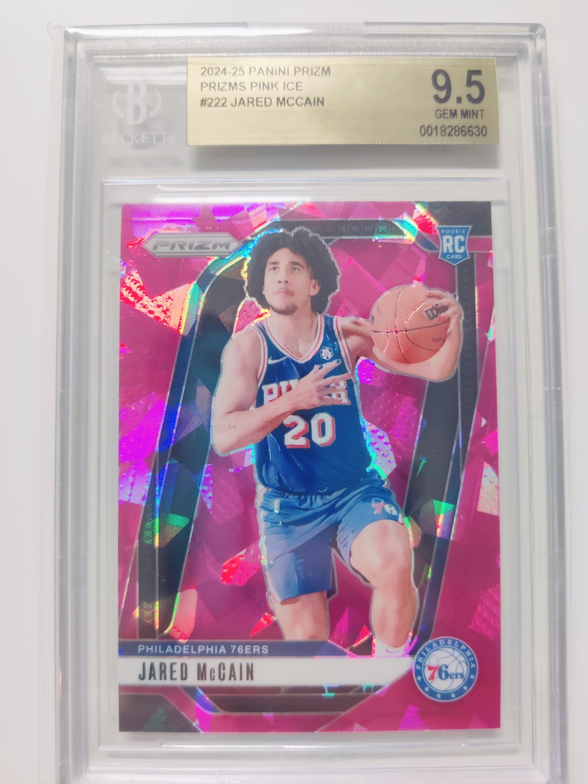 2024-25 Panini Prizm - Jared McCain #222 Pink Ice Prizm (RC)