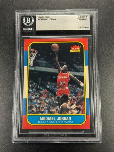 MICHAEL JORDAN 1986 86-87 FLEER #57 MJ ROOKIE CARD NBA RC BGS AUTHENTIC ALTERED