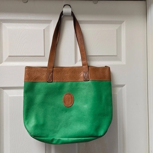 Винтажная зеленая сумка-тоут Trussardi с чехлом - Изображение 2 из 4