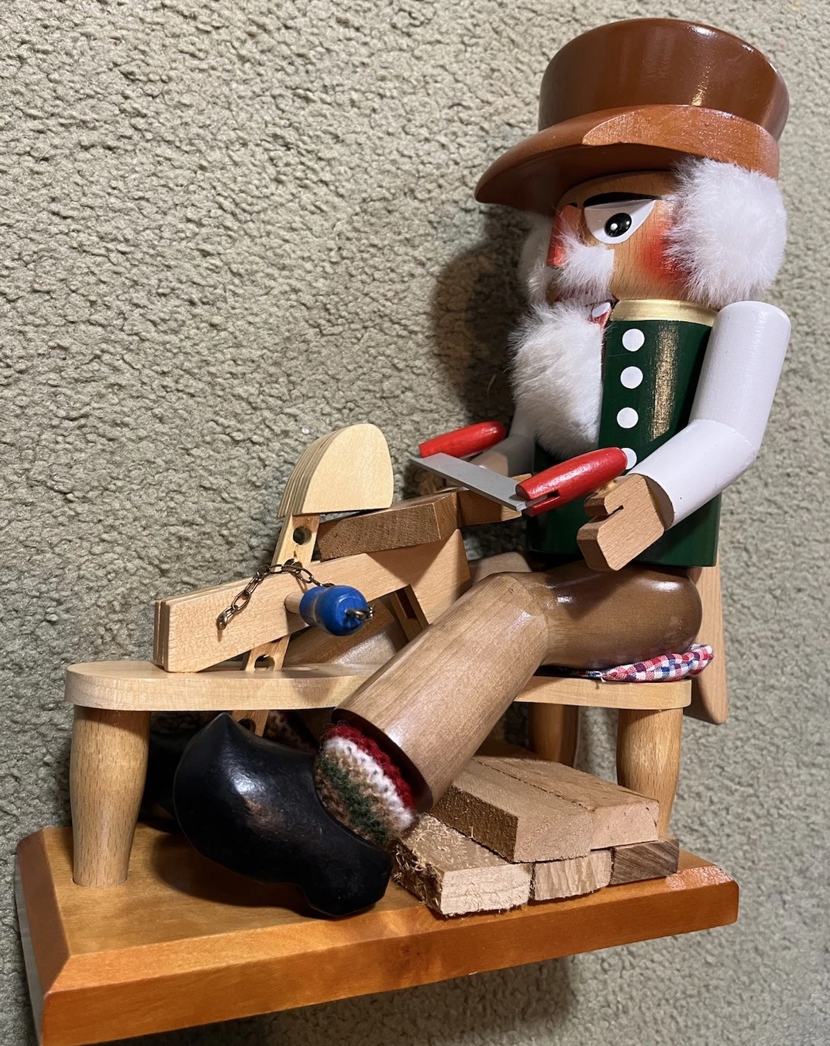 Wooden NOS! STEINBACH NUTCRACKER Toy Maker West Germany Vintage 12” Woodcarver