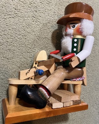 Wooden NOS!  STEINBACH NUTCRACKER Toy Maker West Germany Vintage 12  Woodcarver