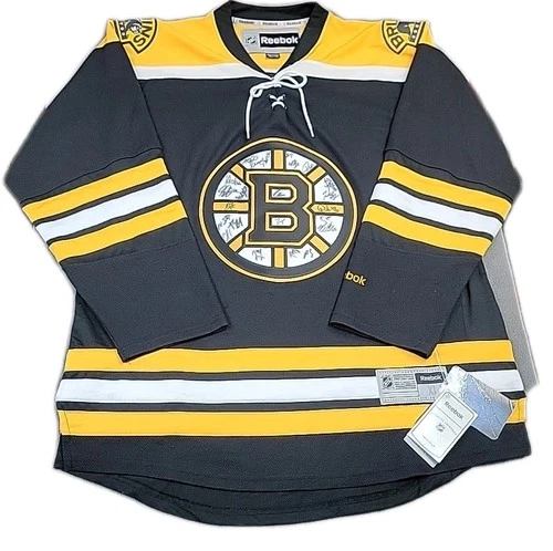 BOSTON BRUINS NHL TEAM SIGNED XL REEBOK PREMIER JERSEY LOTTERY PRIZE AUTOGRAPH