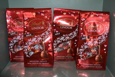 (4) Lindt LINDOR Milk Chocolate Truffles Candy, 8.5 oz Each, Best Before 08/2026