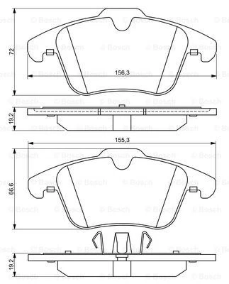 Bosch Front Brake Pads for Jaguar S-Type 4.2L Petrol HB 2001 - 2008 - image 2 of 4