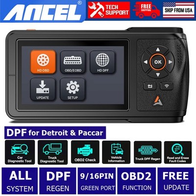 ANCEL Diesel Heavy Duty Truck Diagnostic Tool Scanner DPF Regen OBD2 Code Reader